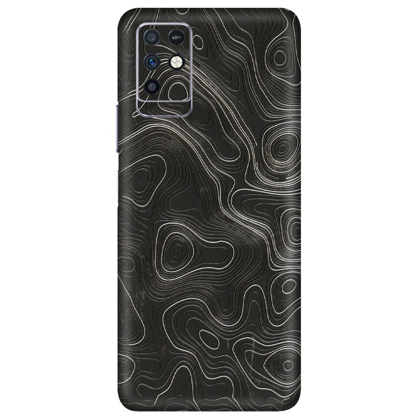 INFINIX Phone Skins (All Models) - Abstract White Line Map - 3D Embossed Finish (L-269) Infinix Note 10