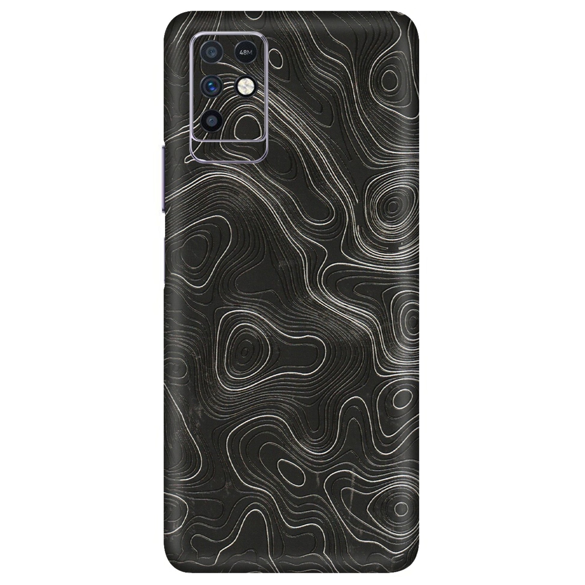 INFINIX Phone Skins (All Models) - Abstract White Line Map - 3D Embossed Finish (L-269) Infinix Note 10