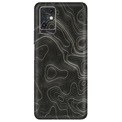 INFINIX Phone Skins (All Models) - Abstract White Line Map - 3D Embossed Finish (L-269) Infinix Note 10