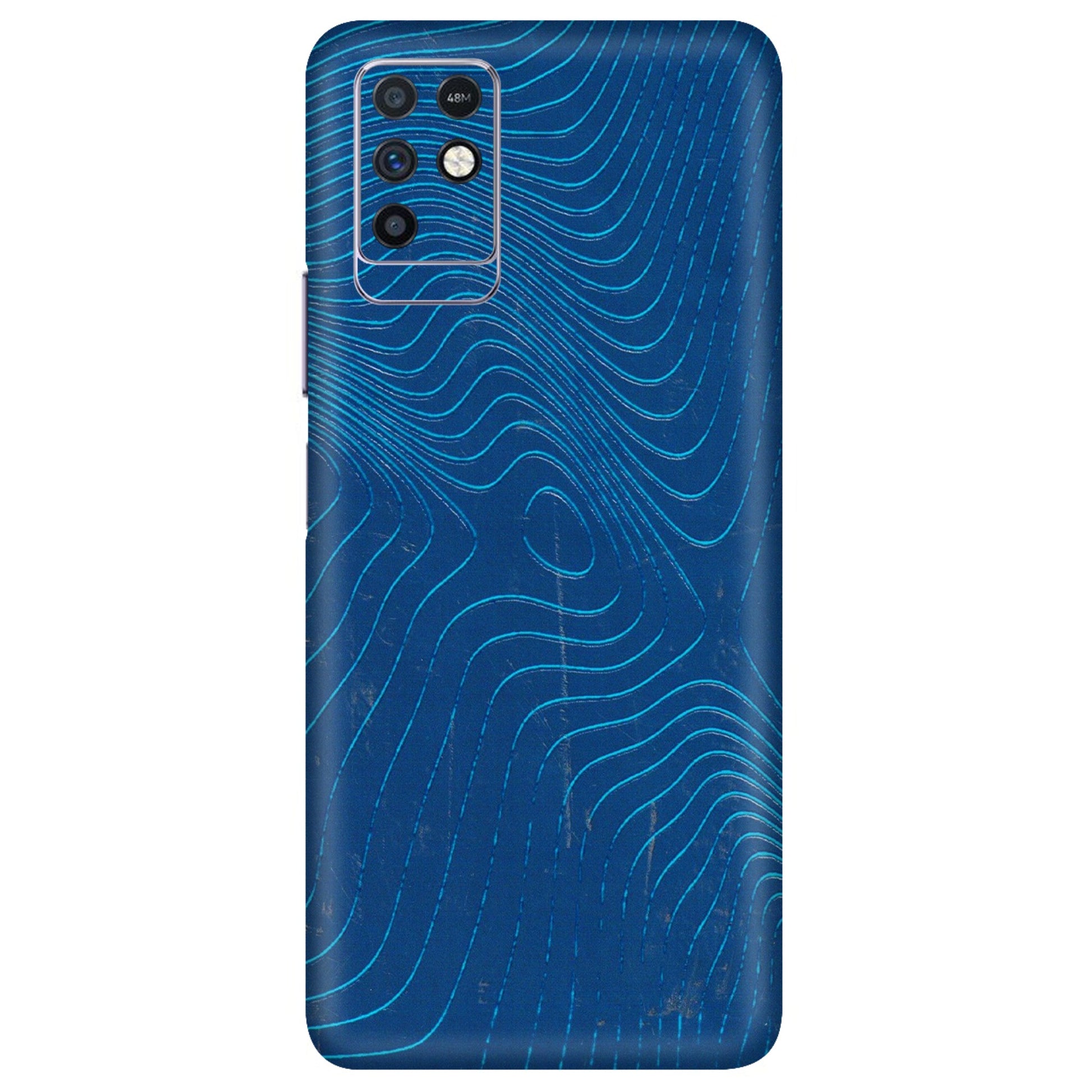 INFINIX Phone Skins (All Models) - Abstract Blue Line Map - 3D Embossed Finish (L-272) Infinix Note 10