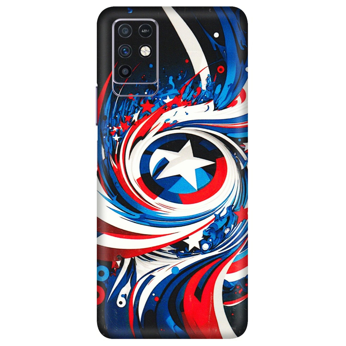 INFINIX Phone Skins (All Models) - Captain America Logo - 3D Embossed Finish (L-307) Infinix Note 10