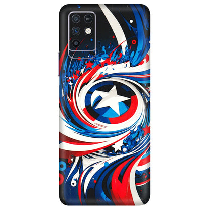 INFINIX Phone Skins (All Models) - Captain America Logo - 3D Embossed Finish (L-307) Infinix Note 10