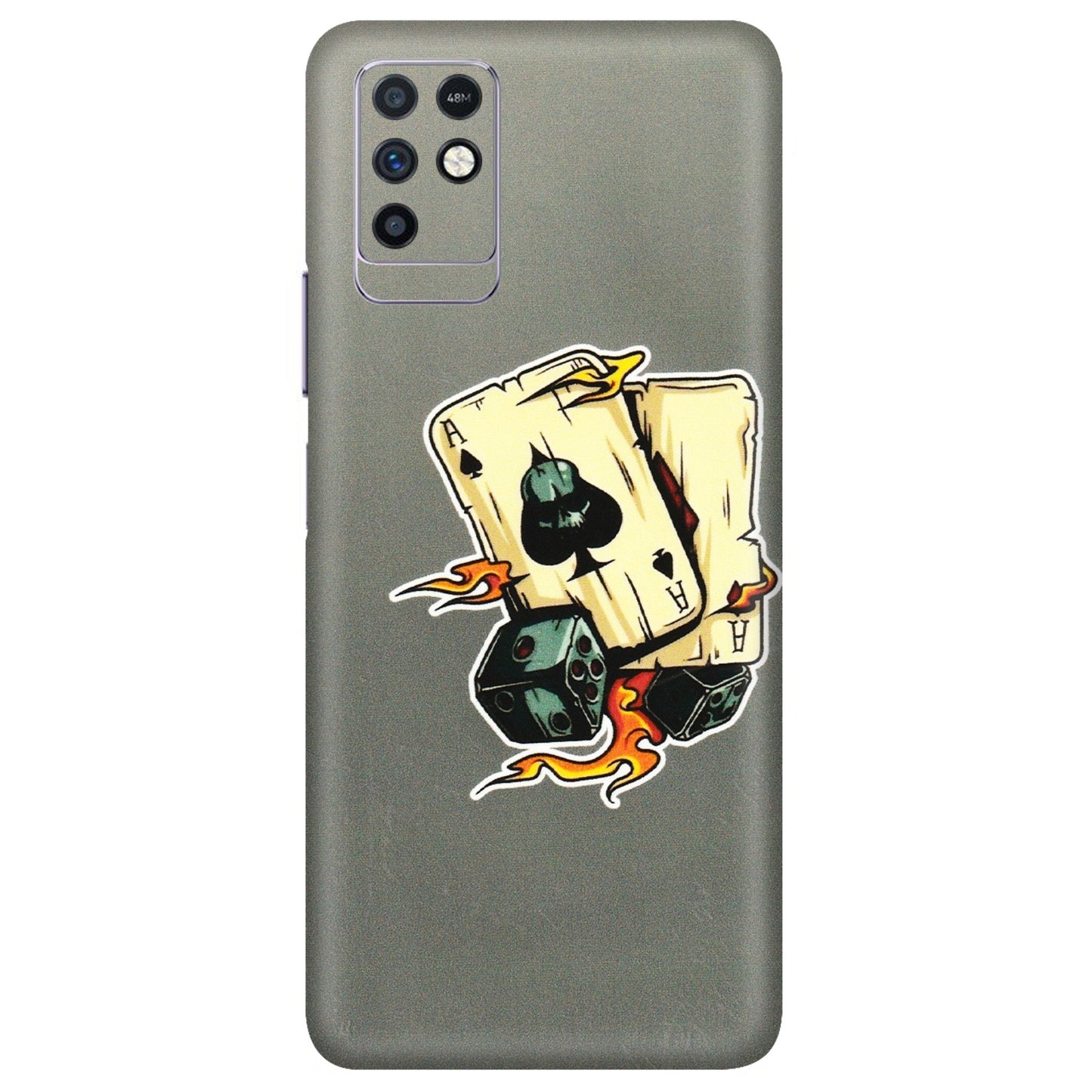 INFINIX Phone Skins (All Models) - Grey Cards Of Ace - 3D Embossed Finish (L-77) Infinix Note 10