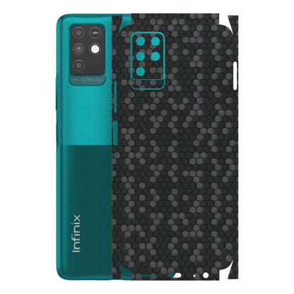 INFINIX Phone Skins (All Models) - Black Grey Honeycomb Sober - 3D Embossed Finish (L-85) Infinix Note 10