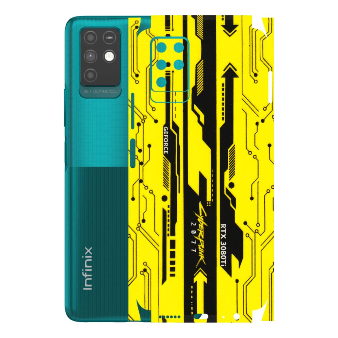 INFINIX Phone Skins (All Models) - Yellow Cyberpunk - 3D Embossed Finish (L-93) Infinix Note 10