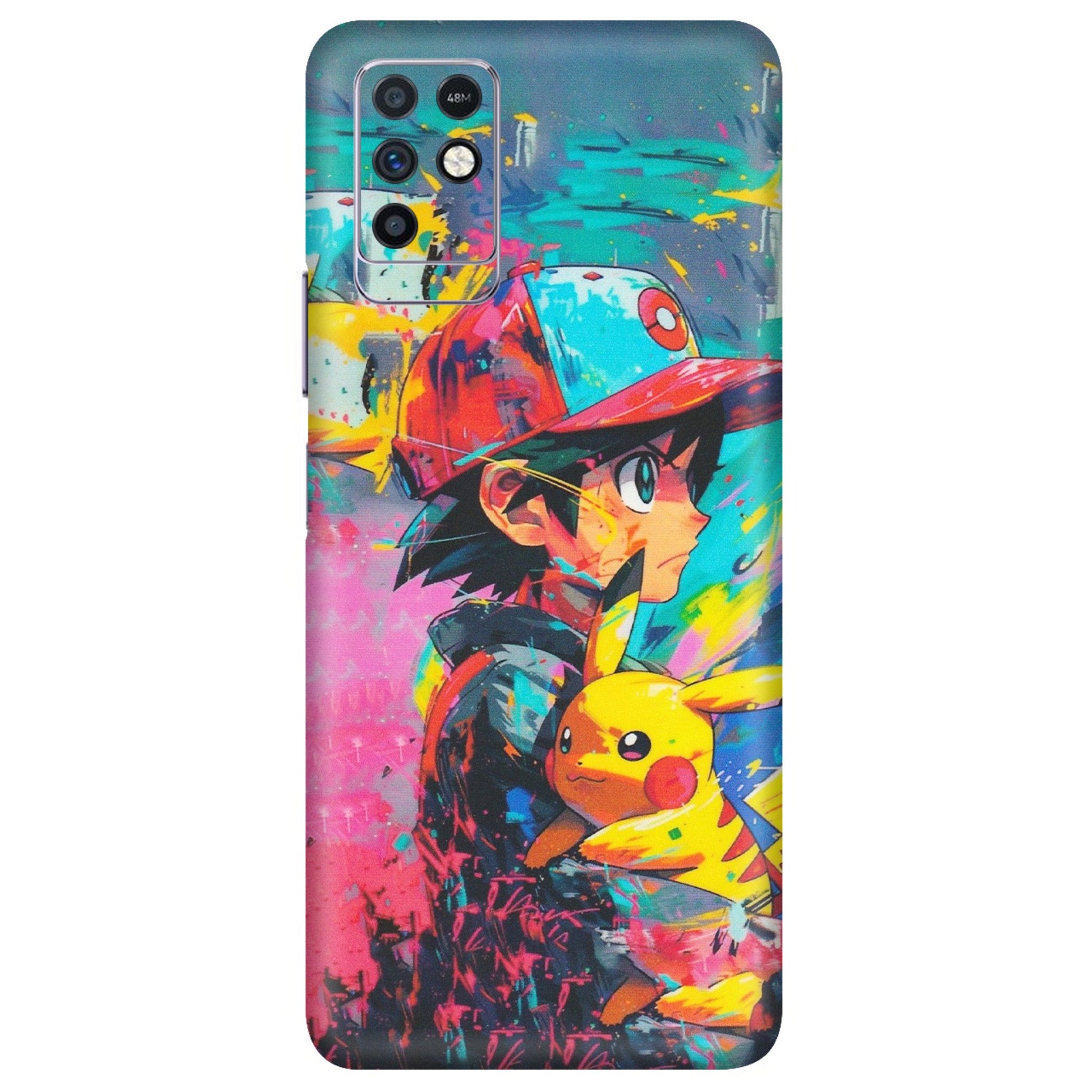 INFINIX Phone Skins (All Models) - Ash & Pikachu - Matte Finish (M-26) Infinix Note 10