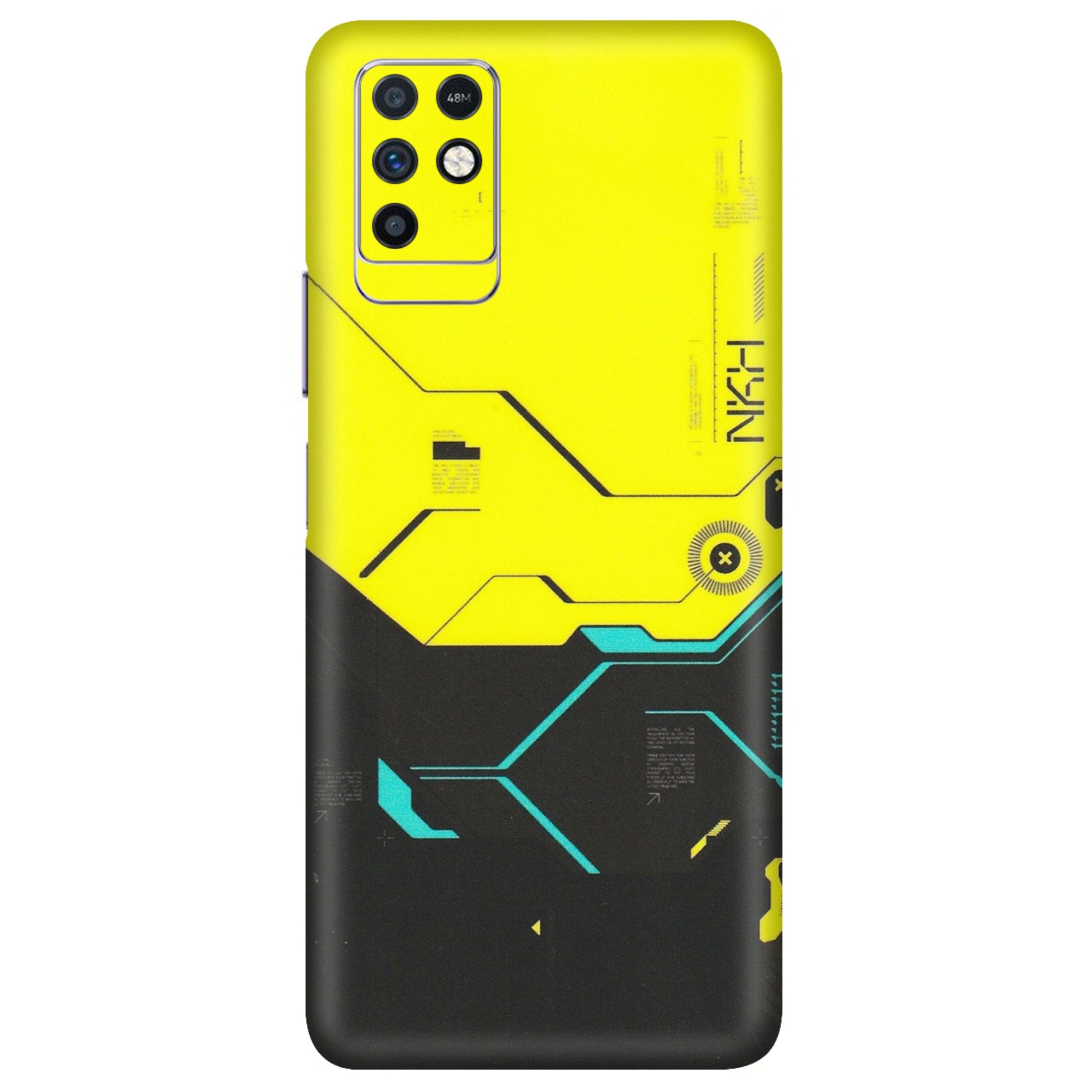 INFINIX Phone Skins (All Models) - Black Yellow Technica - Matte Finish (M-53) Infinix Note 10