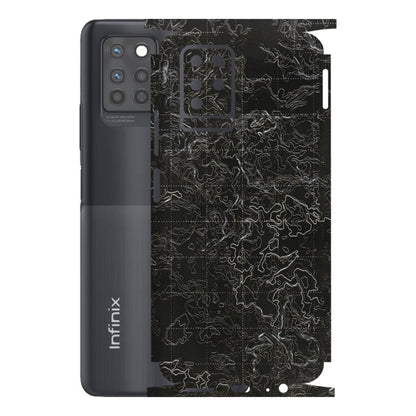 INFINIX Phone Skins (All Models) - Black map Texture - 3D Embossed Finish (L-201) Infinix Note 10 PRO
