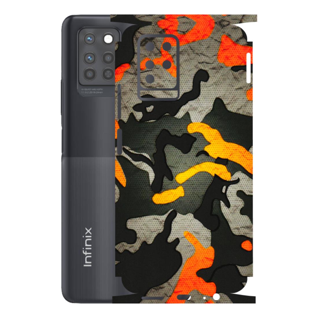 INFINIX Phone Skins (All Models) - Orange Camouflage - 3D Embossed Finish (L-204) Infinix Note 10 PRO
