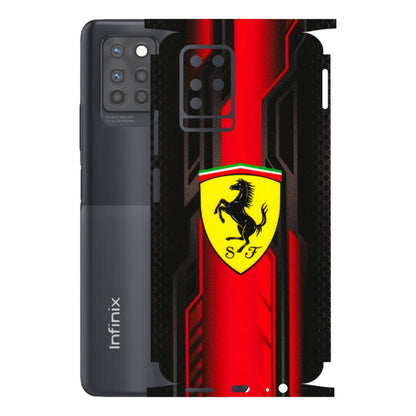 INFINIX Phone Skins (All Models) - Black Ferrari Logo - 3D Embossed Finish (L-253) Infinix Note 10 PRO