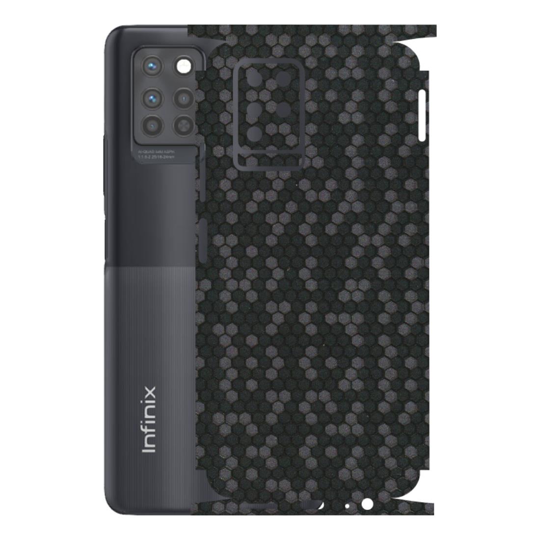 INFINIX Phone Skins (All Models) - Black Grey Honeycomb Sober - 3D Embossed Finish (L-85) Infinix Note 10 PRO