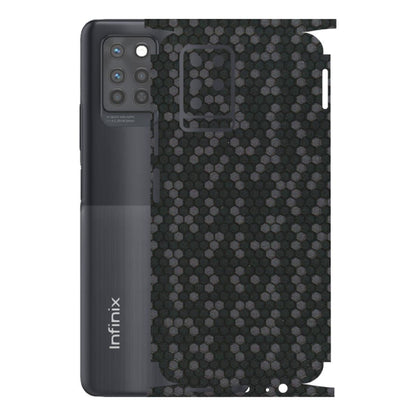 INFINIX Phone Skins (All Models) - Black Grey Honeycomb Sober - 3D Embossed Finish (L-85) Infinix Note 10 PRO