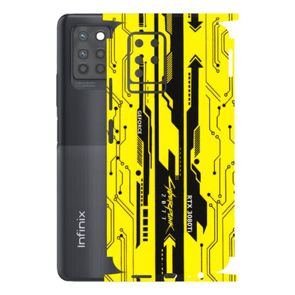 INFINIX Phone Skins (All Models) - Yellow Cyberpunk - 3D Embossed Finish (L-93) Infinix Note 10 PRO