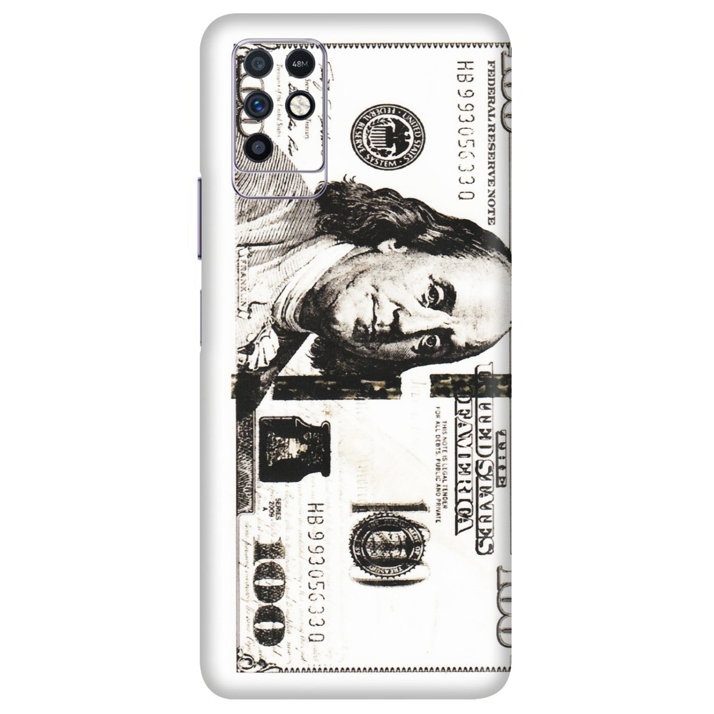 INFINIX Phone Skins (All Models) - 100 Dollar Currency - Transparent Finish (T-01) Infinix Note 10
