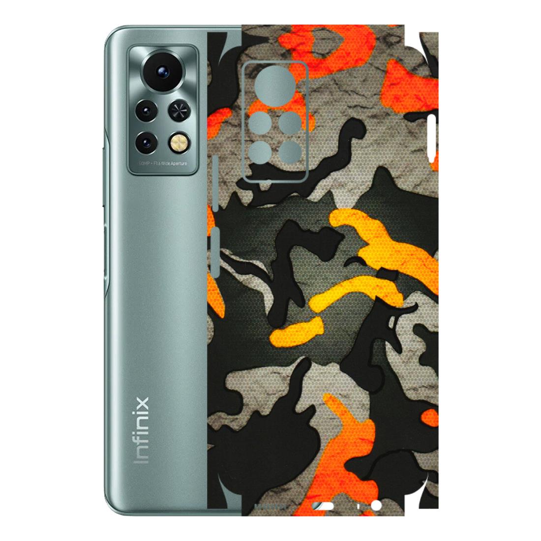 INFINIX Phone Skins (All Models) - Orange Camouflage - 3D Embossed Finish (L-204) Infinix Note 11S