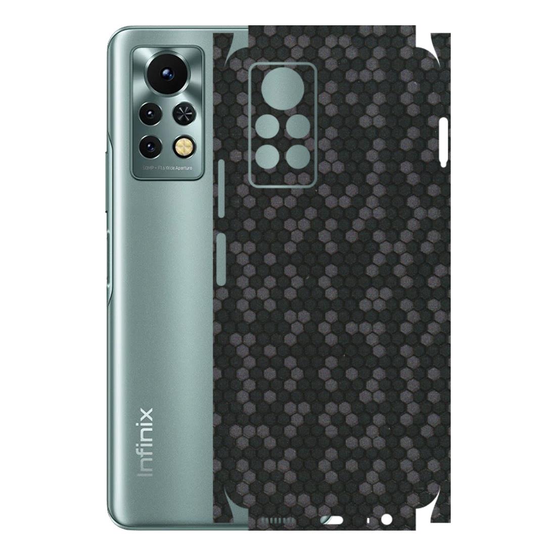 INFINIX Phone Skins (All Models) - Black Grey Honeycomb Sober - 3D Embossed Finish (L-85) Infinix Note 11S