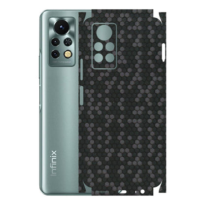INFINIX Phone Skins (All Models) - Black Grey Honeycomb Sober - 3D Embossed Finish (L-85) Infinix Note 11S