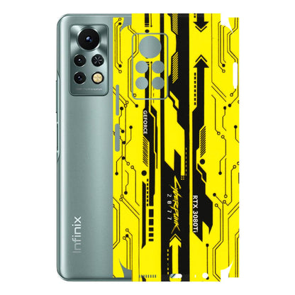 INFINIX Phone Skins (All Models) - Yellow Cyberpunk - 3D Embossed Finish (L-93) Infinix Note 11S