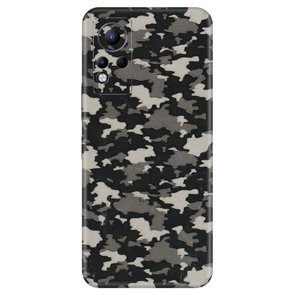 INFINIX Phone Skins (All Models) - Black/Grey Camoflaunge - 3D Embossed Finish (L-142) Infinix Note 11