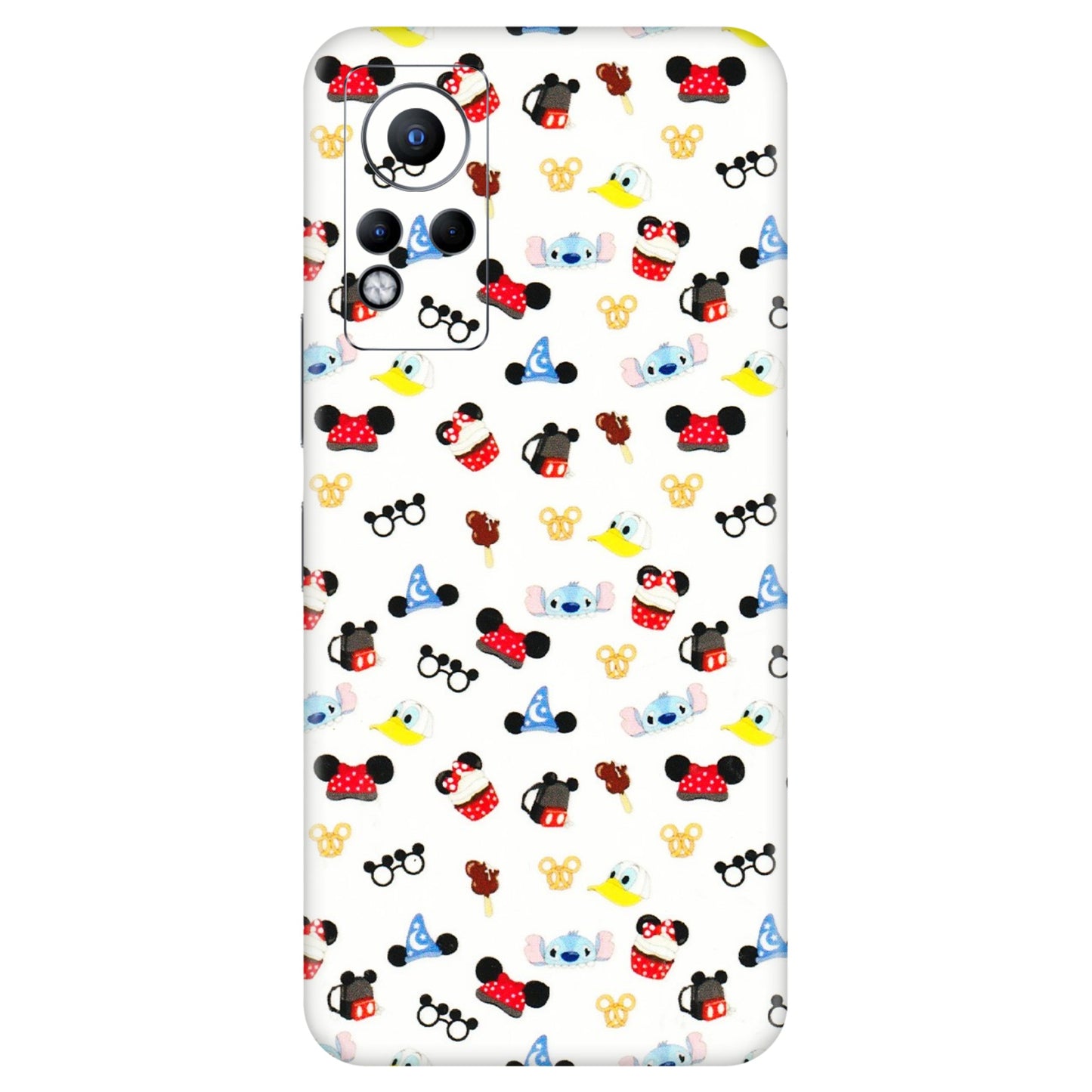 INFINIX Phone Skins (All Models) - Minnie Mouse & Donald Doodles s - 3D Embossed Finish (L-194) Infinix Note 11