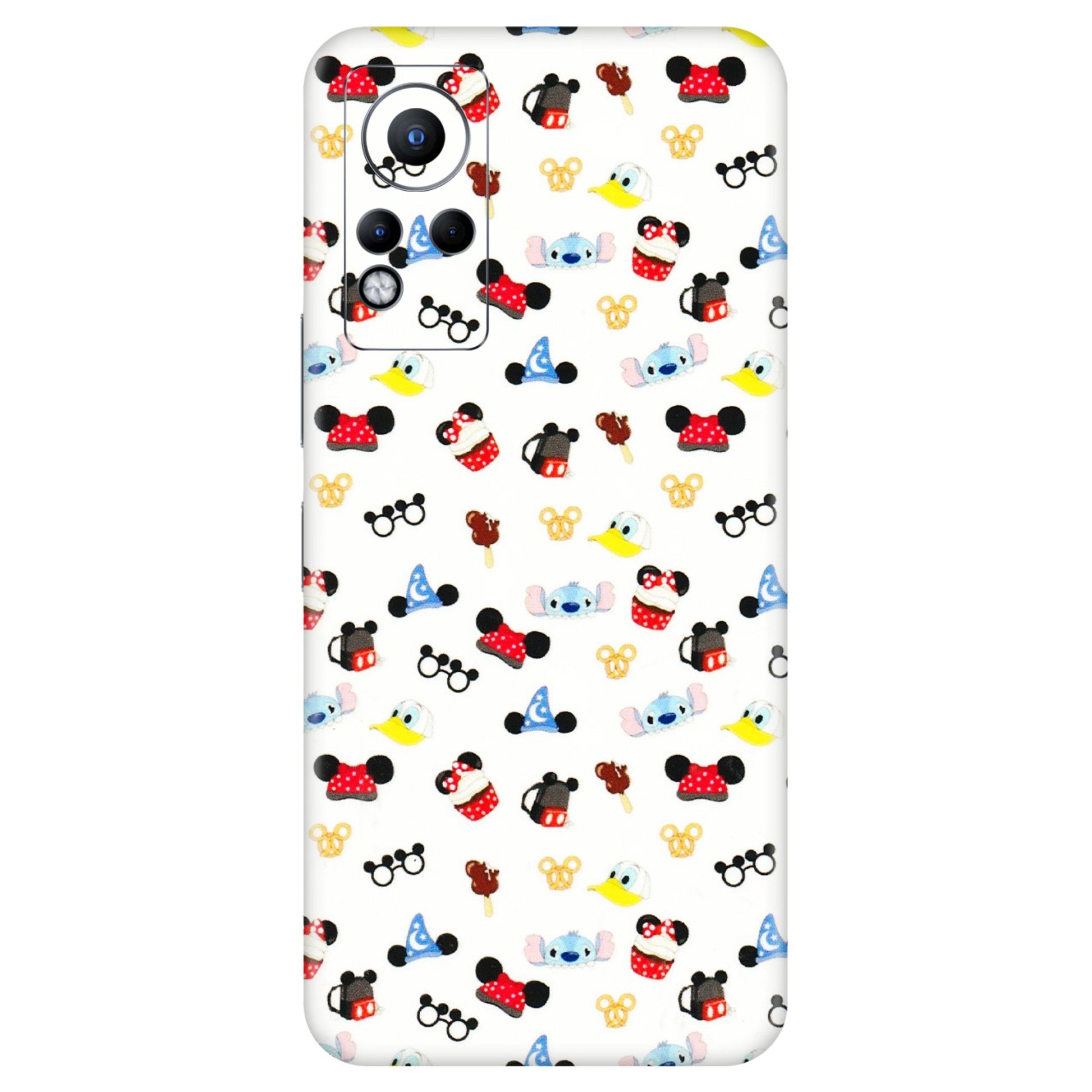 INFINIX Phone Skins (All Models) - Minnie Mouse & Donald Doodles s - 3D Embossed Finish (L-194) Infinix Note 11