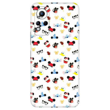 INFINIX Phone Skins (All Models) - Minnie Mouse & Donald Doodles s - 3D Embossed Finish (L-194) Infinix Note 11
