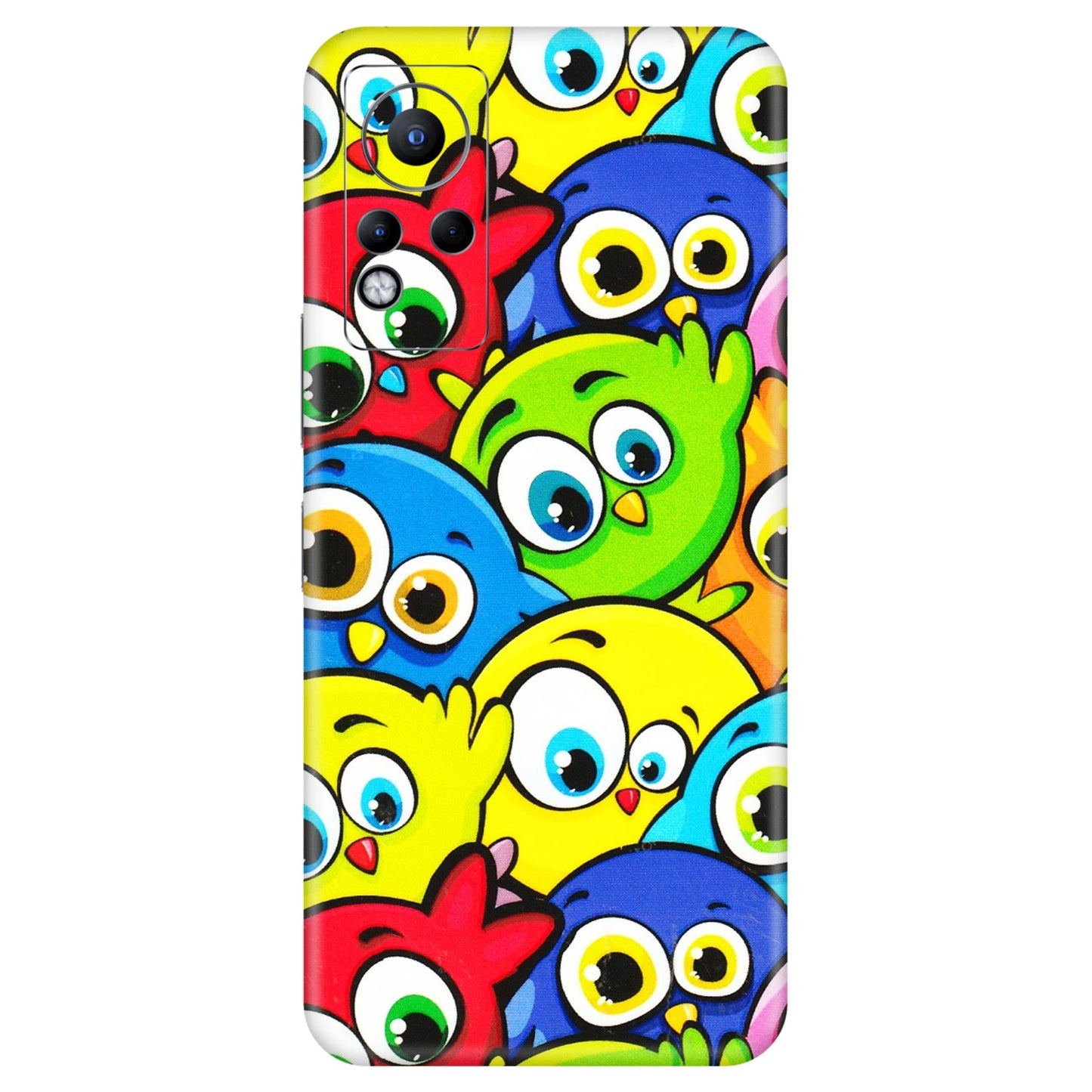 INFINIX Phone Skins (All Models) - Cute Fluffy Birds - 3D Embossed Finish (L-213) Infinix Note 11