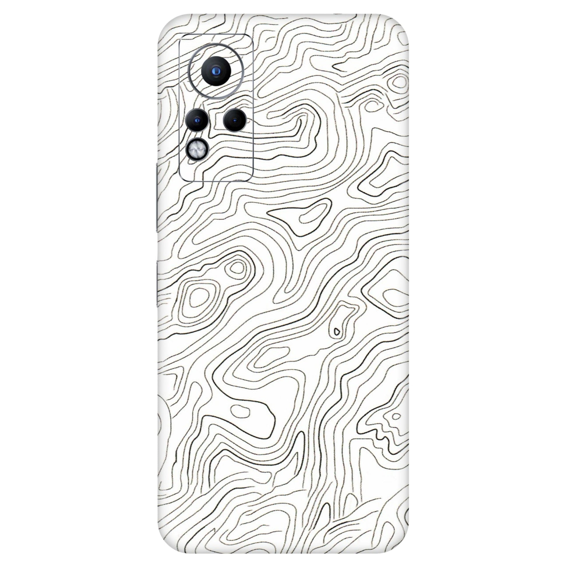 INFINIX Phone Skins (All Models) - White Black Swirls - 3D Embossed Finish (L-219) Infinix Note 11