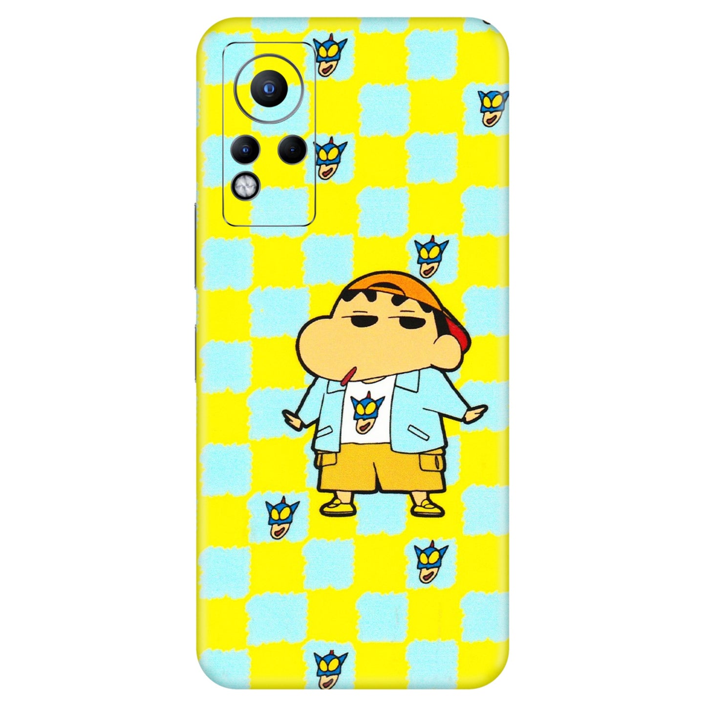 INFINIX Phone Skins (All Models) - Yellow Blue Shinchan Cute - 3D Embossed Finish (L-221) Infinix Note 11