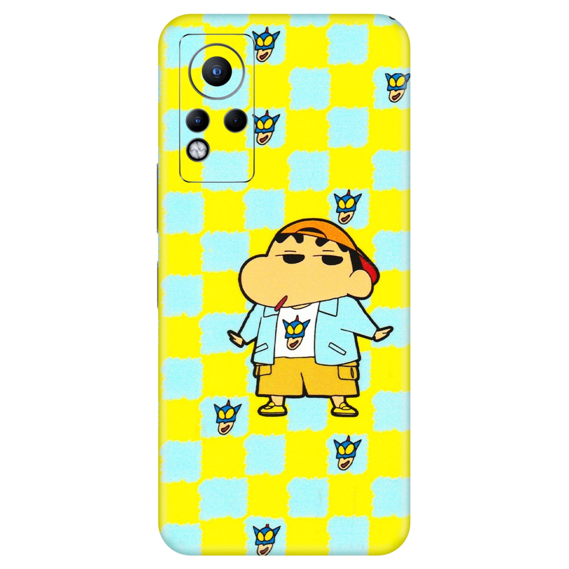 INFINIX Phone Skins (All Models) - Yellow Blue Shinchan Cute - 3D Embossed Finish (L-221) Infinix Note 11