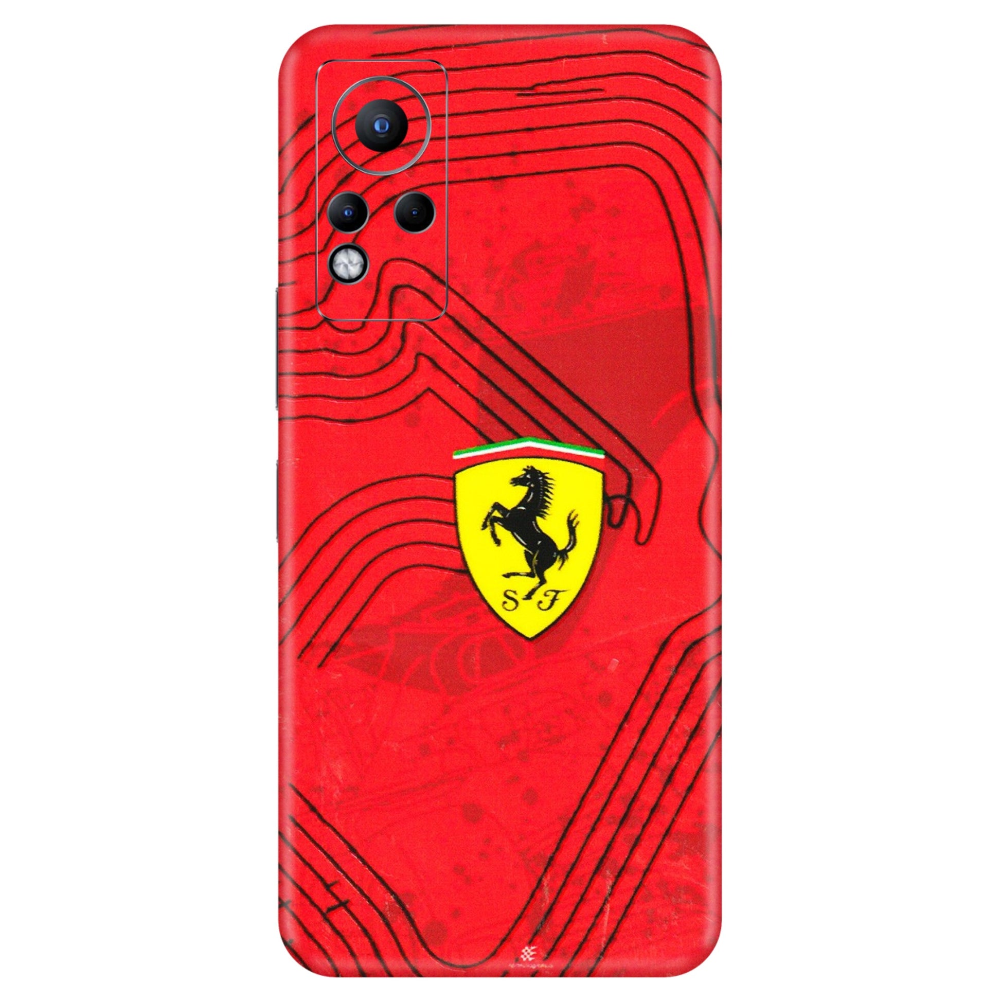 INFINIX Phone Skins (All Models) - Red Ferrari Logo Stylish - 3D Embossed Finish (L-238) Infinix Note 11