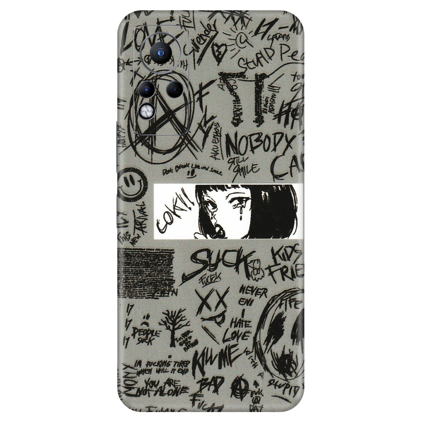 INFINIX Phone Skins (All Models) - Never Have Love Anime - 3D Embossed Finish (L-260) Infinix Note 11