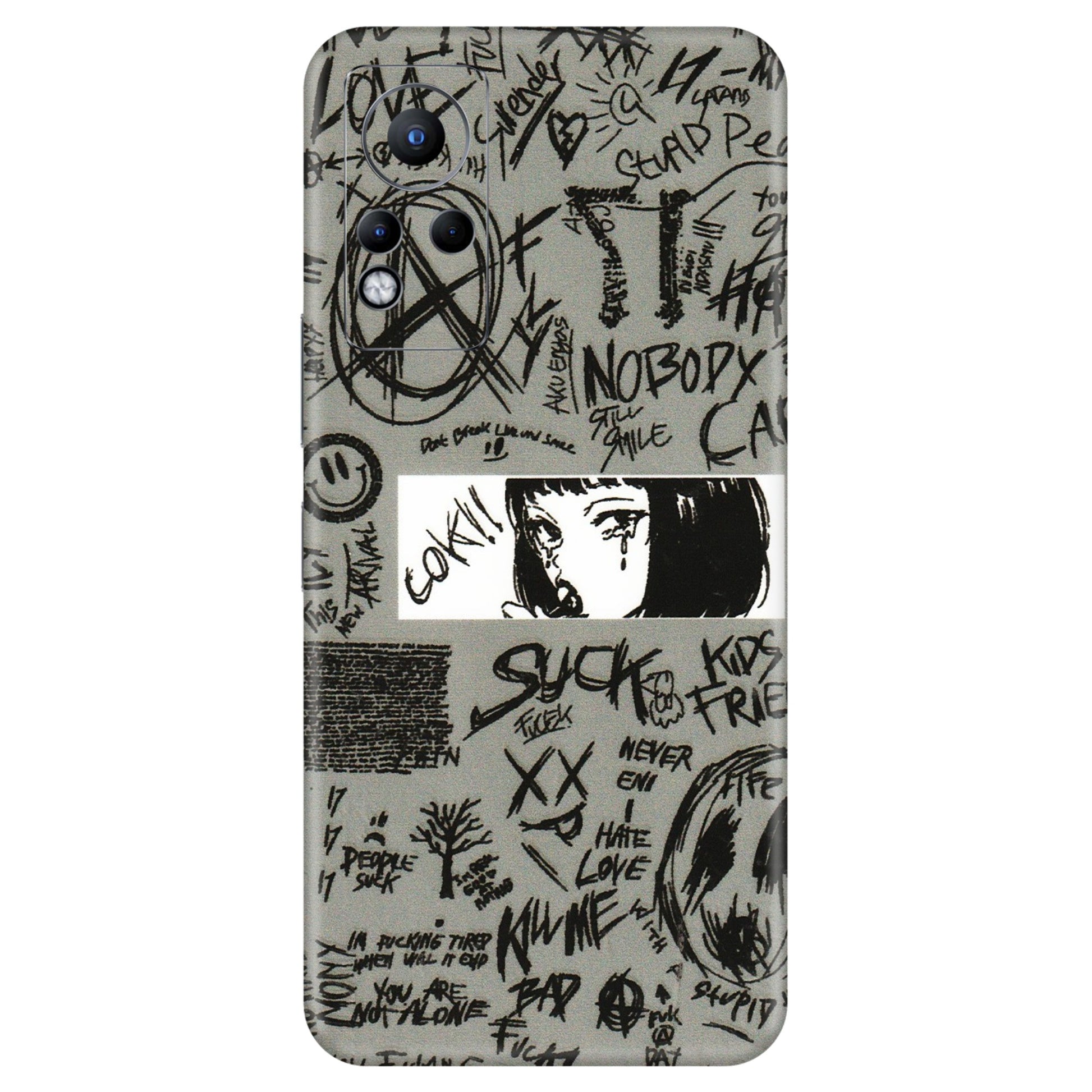 INFINIX Phone Skins (All Models) - Never Have Love Anime - 3D Embossed Finish (L-260) Infinix Note 11