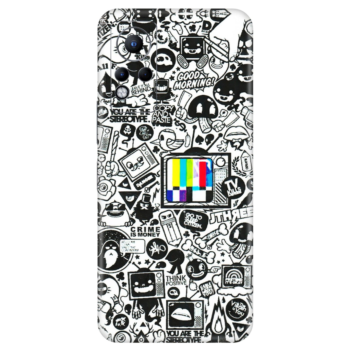 INFINIX Phone Skins (All Models) - Doodles Positive Art - 3D Embossed Finish (L-263) Infinix Note 11