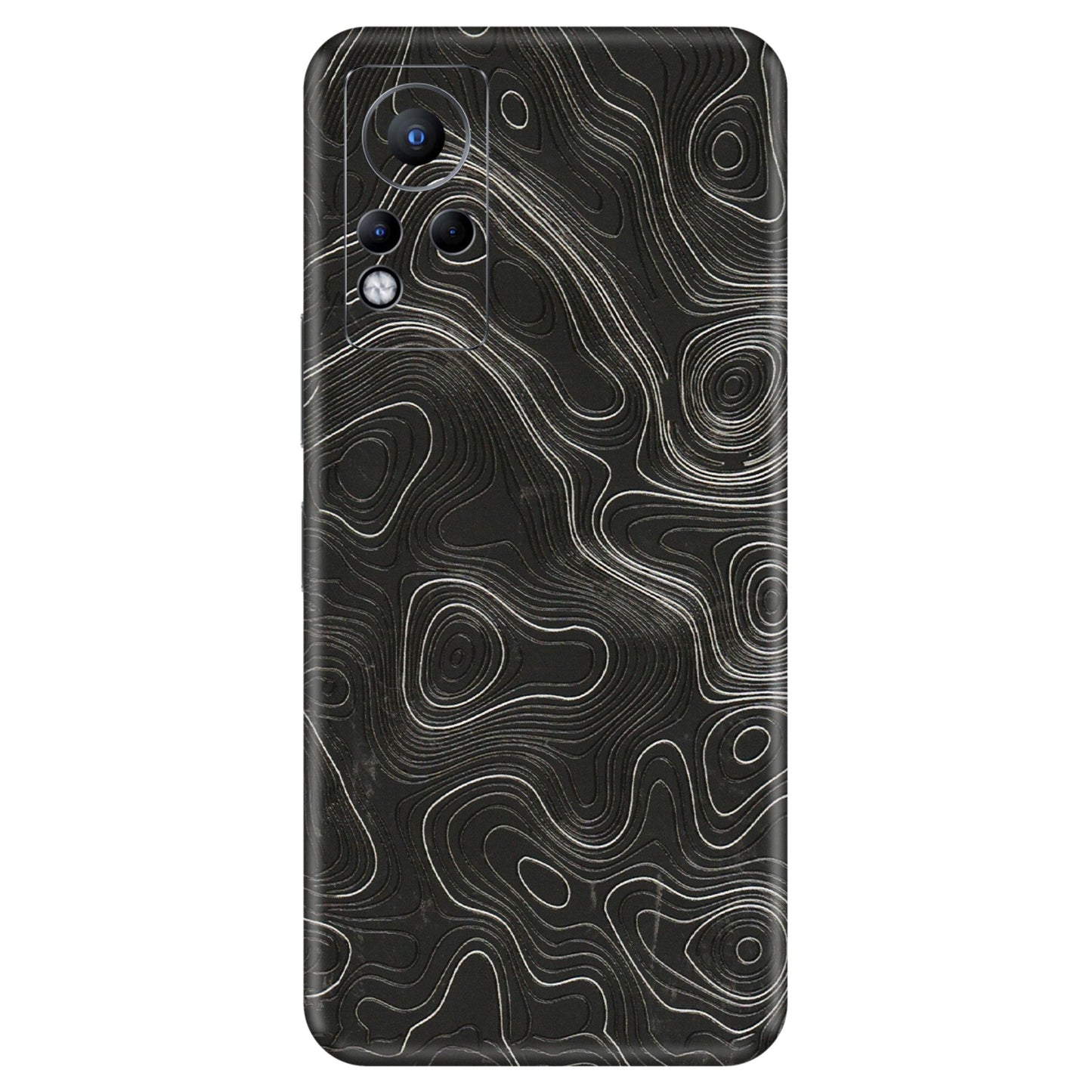 INFINIX Phone Skins (All Models) - Abstract White Line Map - 3D Embossed Finish (L-269) Infinix Note 11