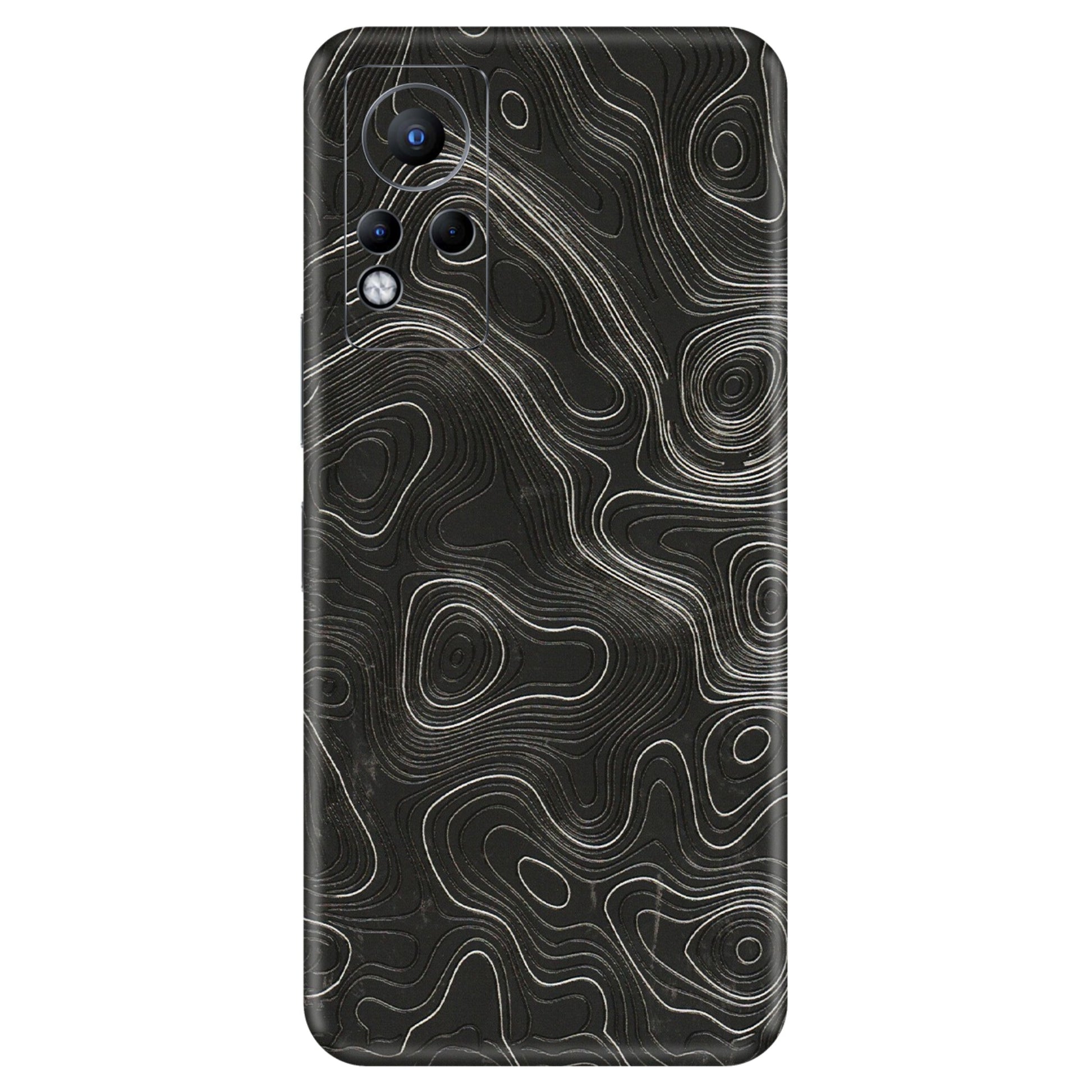 INFINIX Phone Skins (All Models) - Abstract White Line Map - 3D Embossed Finish (L-269) Infinix Note 11