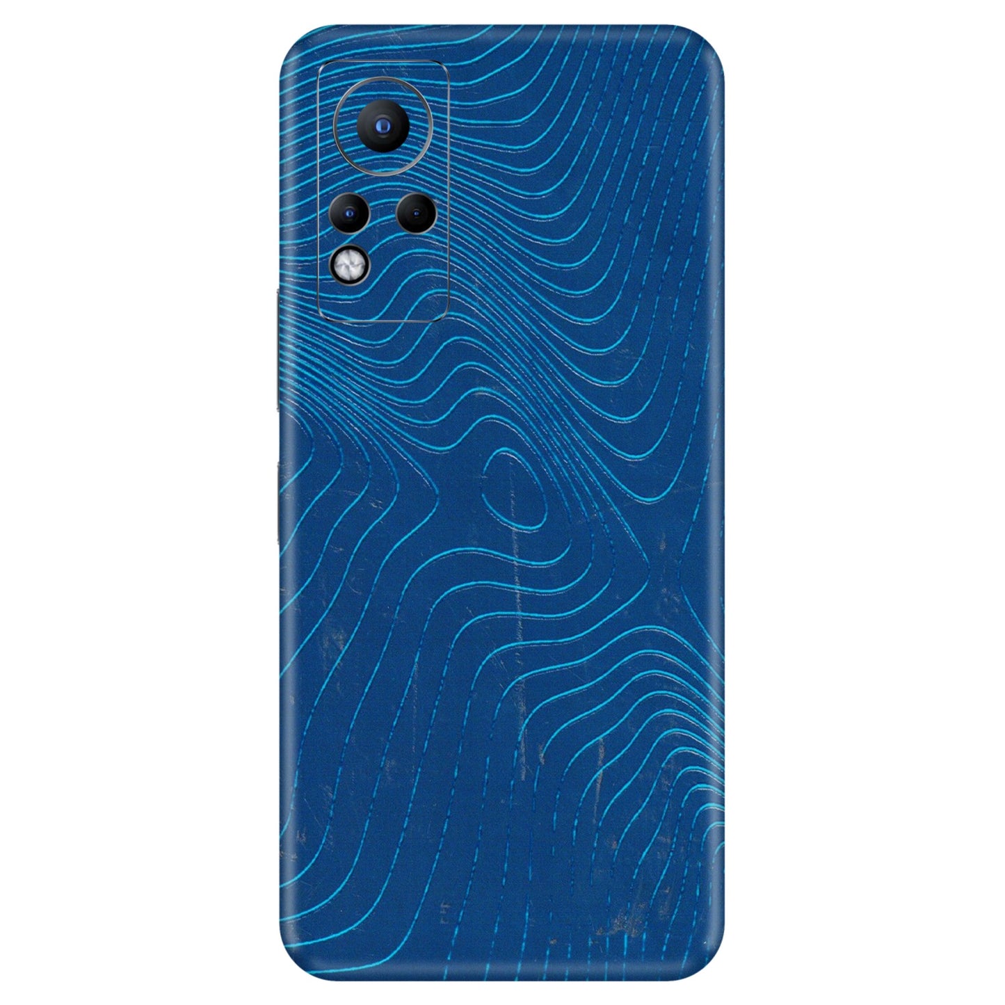 INFINIX Phone Skins (All Models) - Abstract Blue Line Map - 3D Embossed Finish (L-272) Infinix Note 11