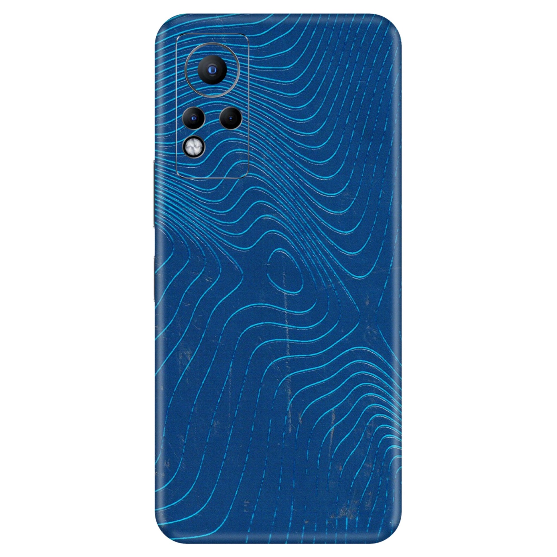 INFINIX Phone Skins (All Models) - Abstract Blue Line Map - 3D Embossed Finish (L-272) Infinix Note 11