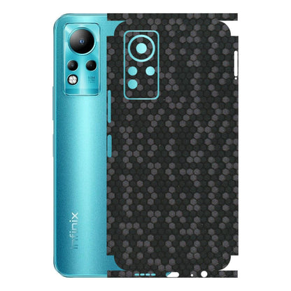 INFINIX Phone Skins (All Models) - Black Grey Honeycomb Sober - 3D Embossed Finish (L-85) Infinix Note 11