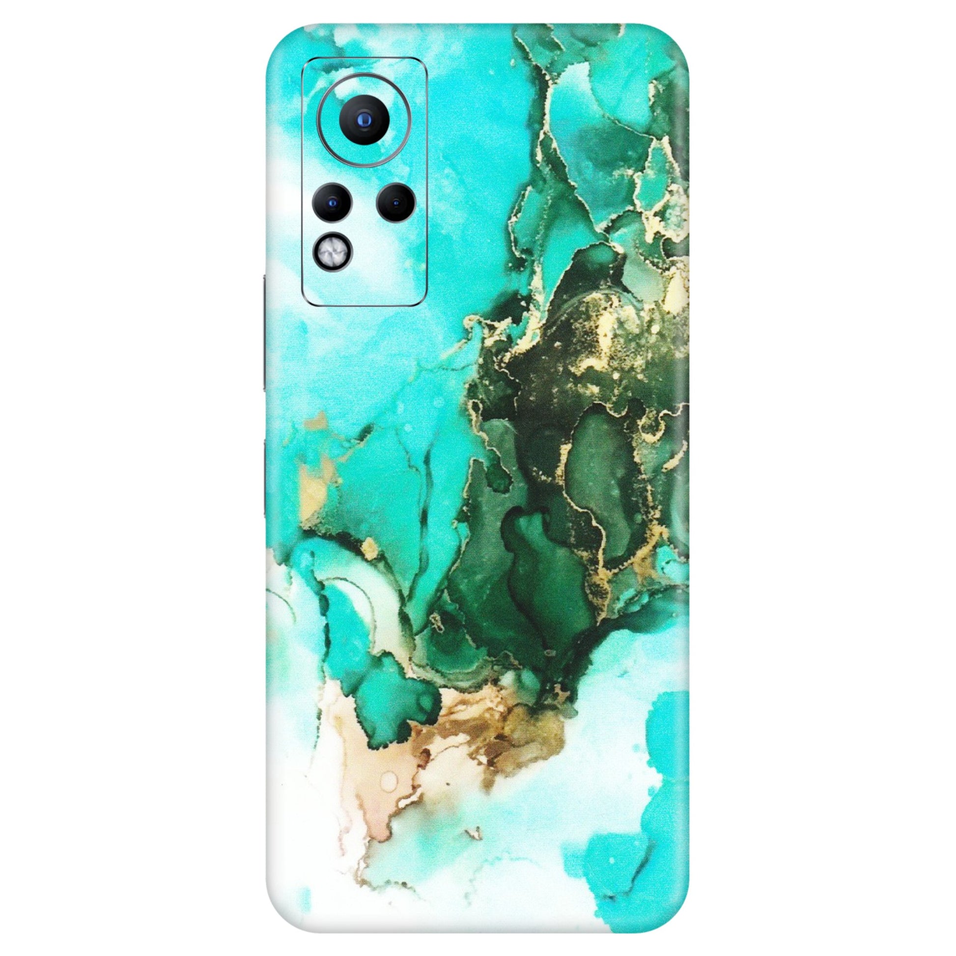 INFINIX Phone Skins (All Models) - The Blue Gold Marble - Matte Finish (M-124) Infinix Note 11