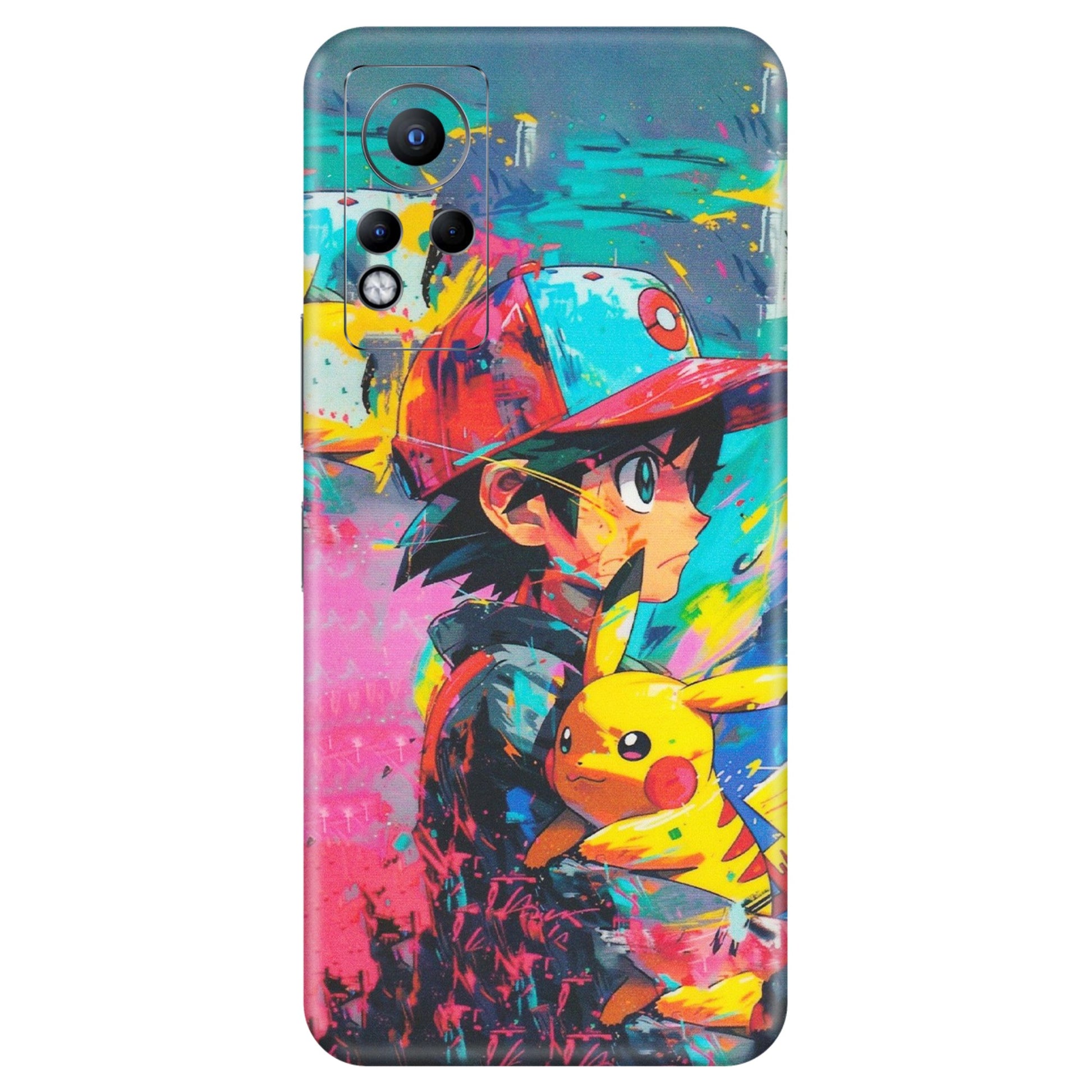 INFINIX Phone Skins (All Models) - Ash & Pikachu - Matte Finish (M-26) Infinix Note 11