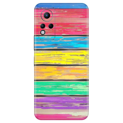 INFINIX Phone Skins (All Models) - Multi Colour Wooden Wall - Matte Finish (M-96) Infinix Note 11