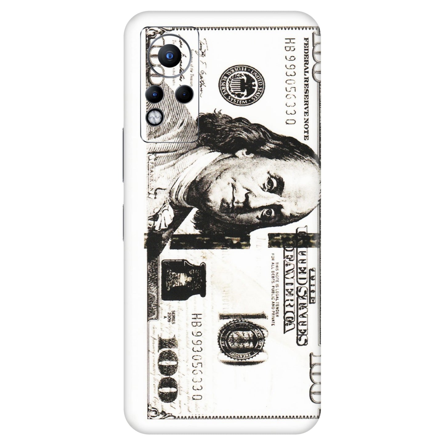 INFINIX Phone Skins (All Models) - 100 Dollar Currency - Transparent Finish (T-01) Infinix Note 11