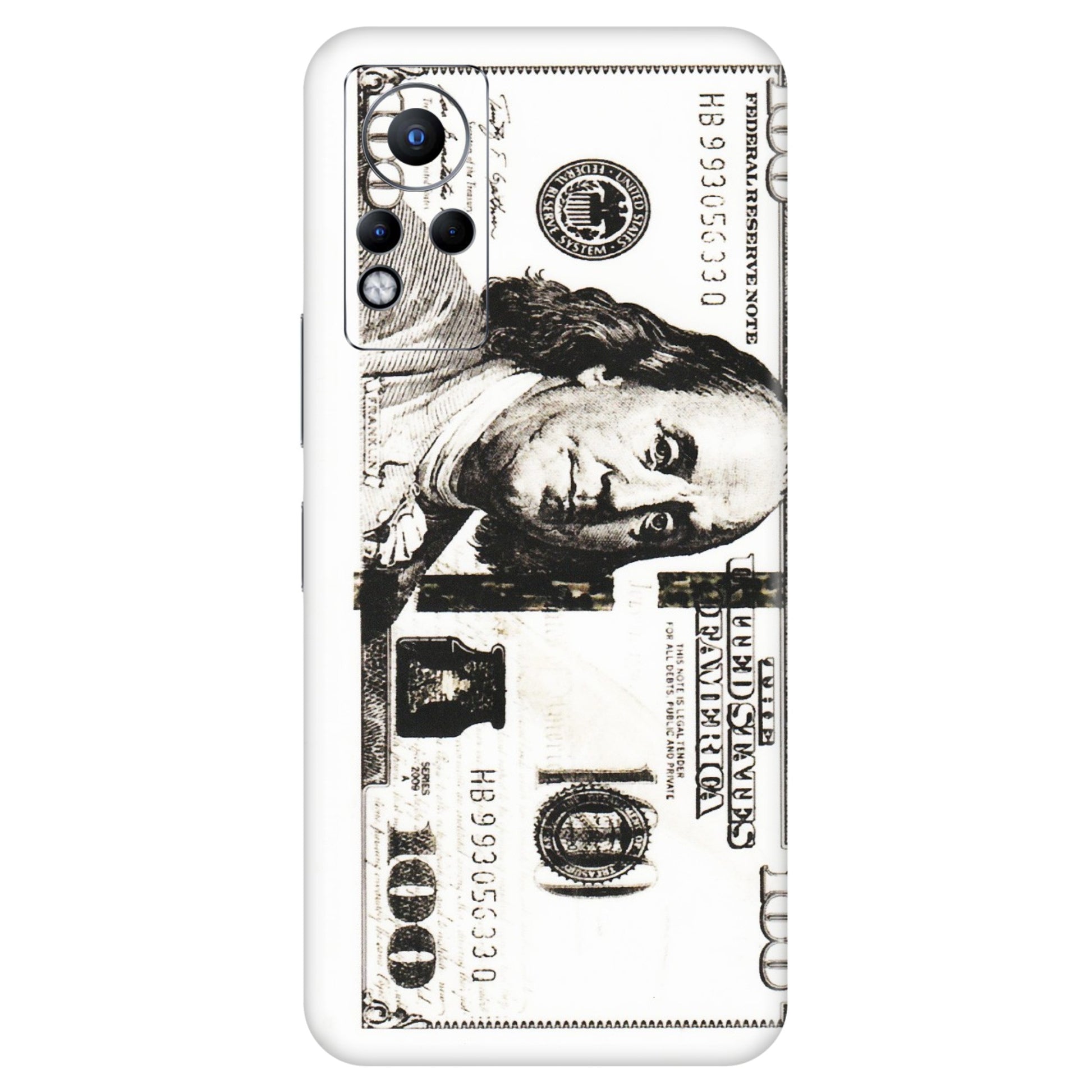 INFINIX Phone Skins (All Models) - 100 Dollar Currency - Transparent Finish (T-01) Infinix Note 11