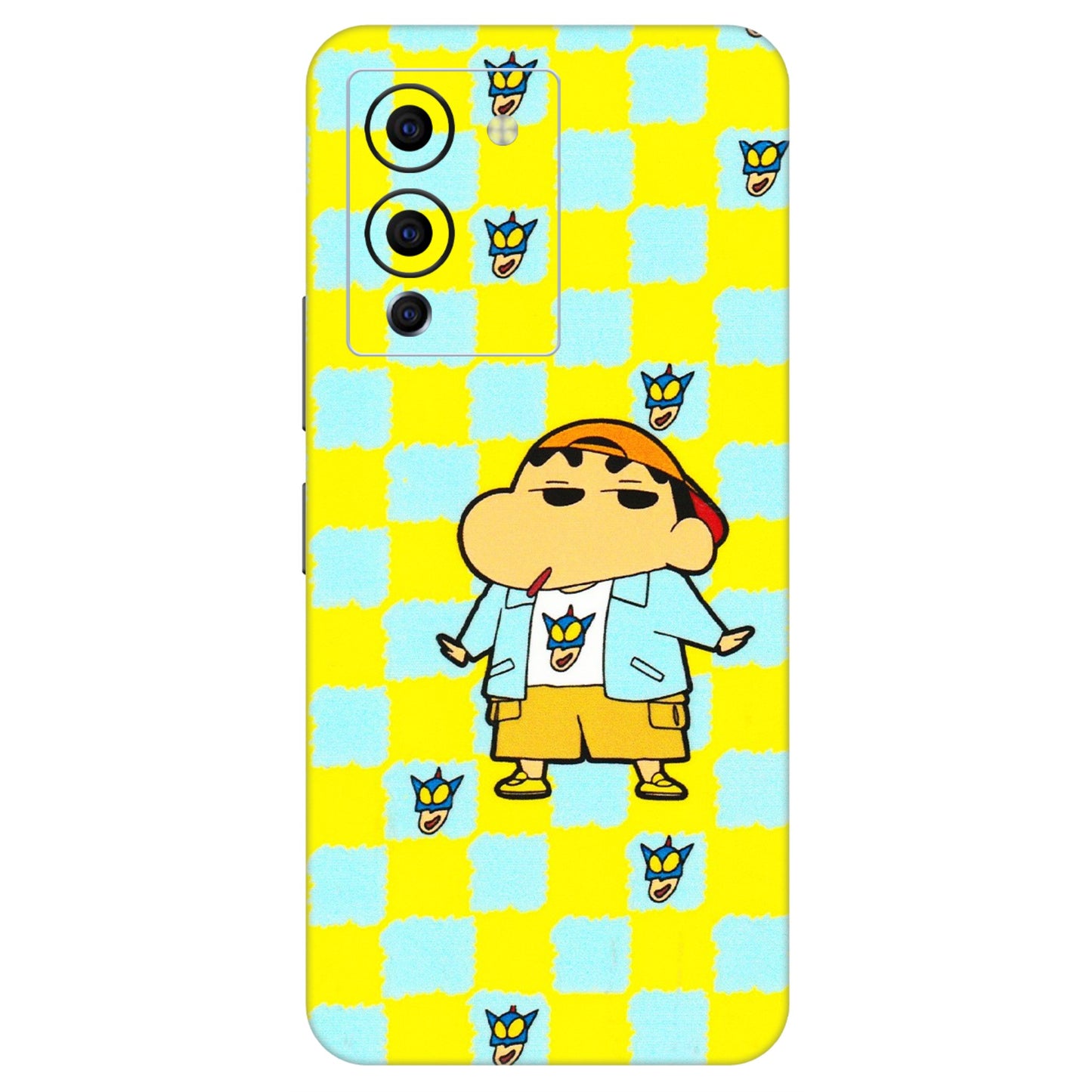 INFINIX Phone Skins (All Models) - Yellow Blue Shinchan Cute - 3D Embossed Finish (L-221) Infinix Note 12 G96