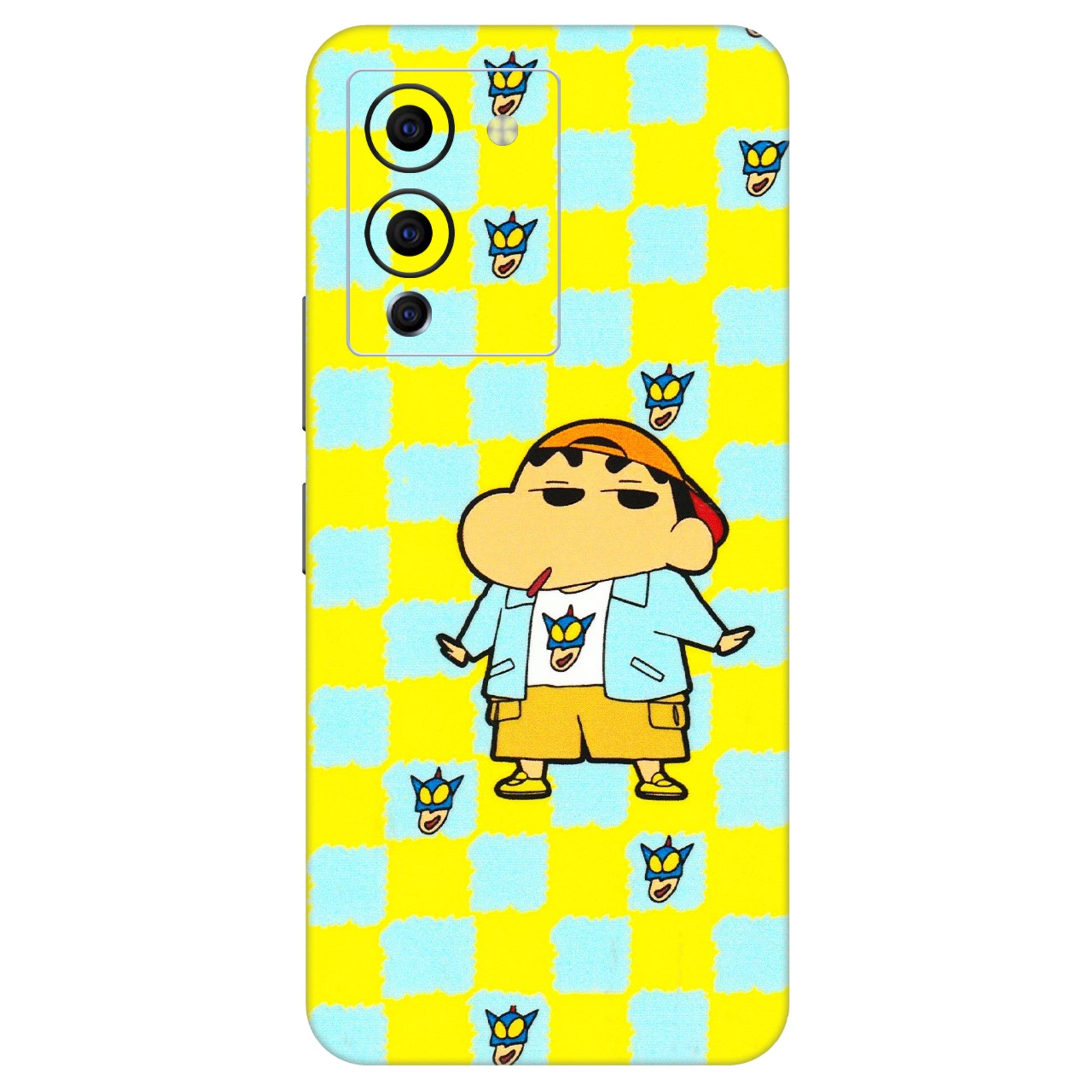 INFINIX Phone Skins (All Models) - Yellow Blue Shinchan Cute - 3D Embossed Finish (L-221) Infinix Note 12 G96