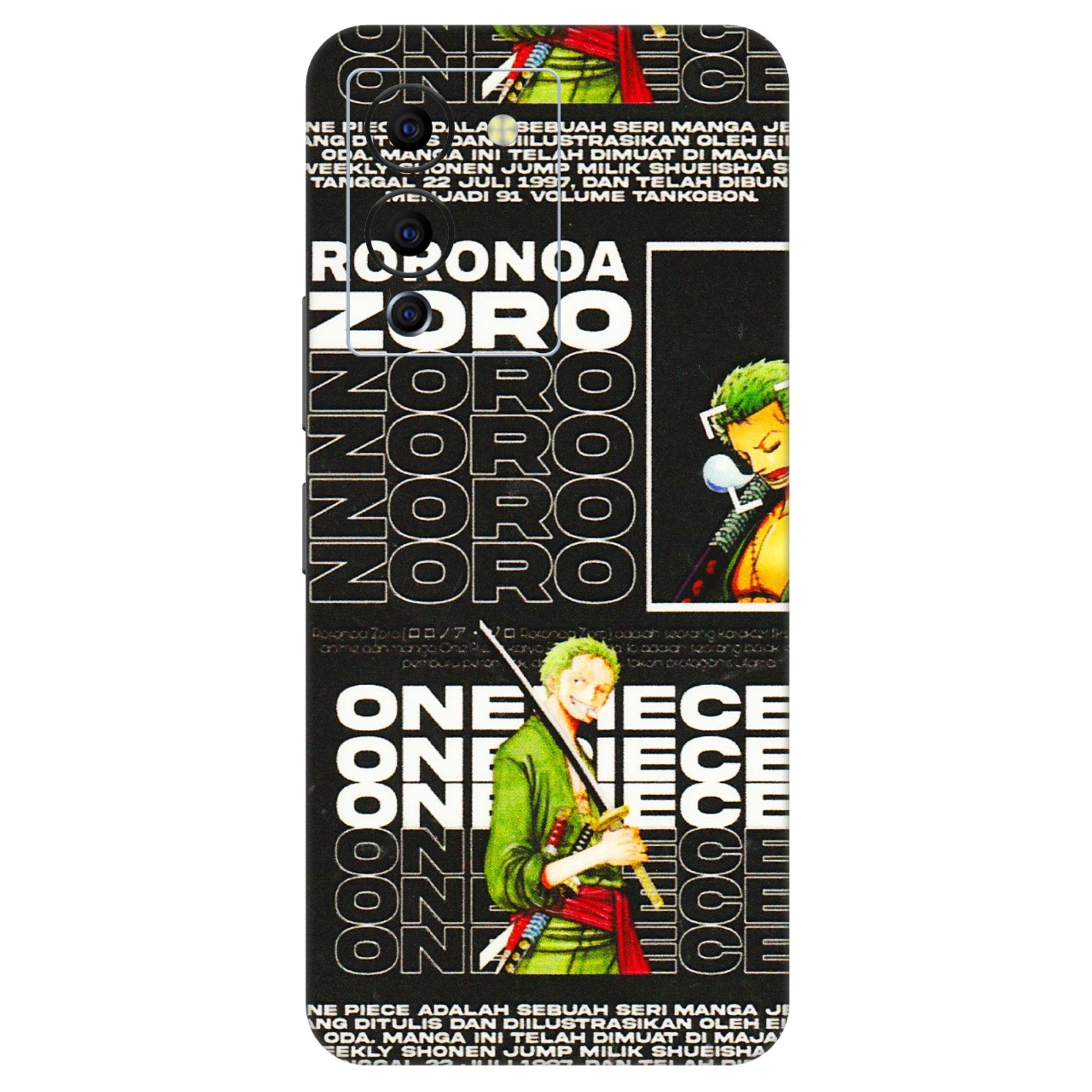 INFINIX Phone Skins (All Models) - One Piece Zoro - 3D Embossed Finish (L-250) Infinix Note 12 G96
