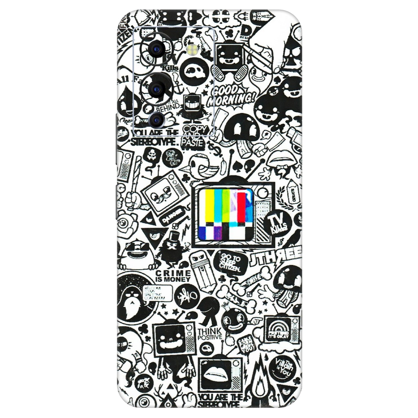 INFINIX Phone Skins (All Models) - Doodles Positive Art - 3D Embossed Finish (L-263) Infinix Note 12 G96