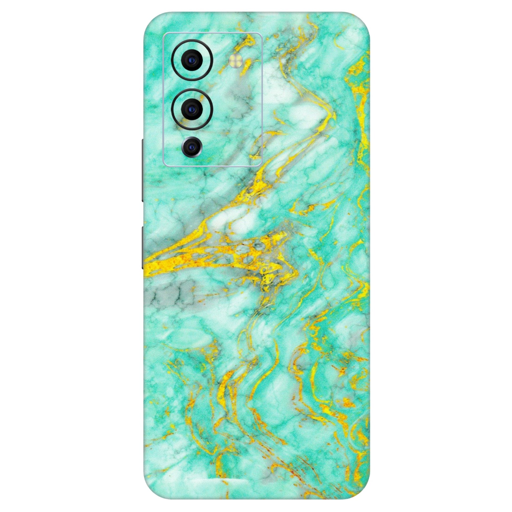 INFINIX Phone Skins (All Models) - Green And Gold Marble Feel - Matte Finish (M-16) Infinix Note 12 G96