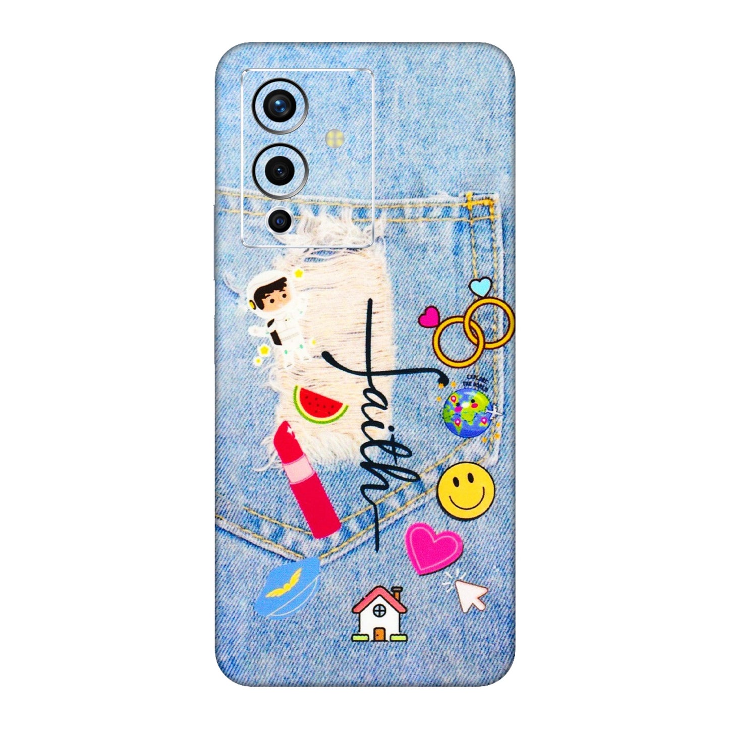 INFINIX Phone Skins (All Models) - Denim Jeans Pocket - 3D Embossed Finish (L-134) Infinix Note 12 Pro (5G)